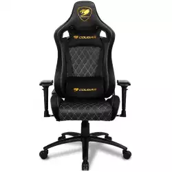 COUGAR Armor S ROYAL Gaming Chair, Full Steel Frame, 4D adjustable arm rest, Gas lift height adjustable, 180º seat back adjustable, Head and Lumbar Pillow, High density mold shaping foam, Premium PVC leather,Weight Capacity-120kg,Product Weight-21kg