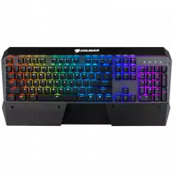 COUGAR ATTACK X3 -  Iron Gray - Red Cherry MX RGB Mechanical Gaming Keyboard,N-key rollover (USB mode support),Full key backlight (16.8 million colors), On-board memory,Aluminum/Plastic,COUGAR UIX System