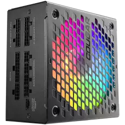COUGAR AURIC 650, 650W, 80 Plus Gold, Protection: UVP, OVP, SCP, OPP, OCP, OTP, Connectors: 1x 24-pin MB, 2x 8-pin CPU, 2x PCI-E 8(6+2)-pin, 3x P-ATA, 5x S-ATA, Fully Modular, Multi-Lighting ARGB modes, 0-dB Fan Switch, 150 x 150 x 86 (mm)
