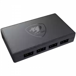 COUGAR CORE BOX V3, ARGB PWM Fan Controller, SATA (power supply) input connector, 12V(PWM) / 5V(ARGB) output voltage, Multiple Connectors: 6x PWM control, 6x ARGB lighting sync port, Compact Size & Magnetic Design, ARGB SYNC, 96 x 56 x 17 (mm), 50g