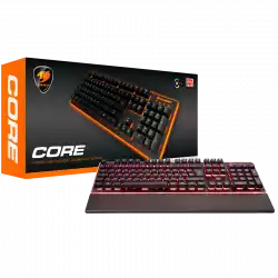COUGAR Core, Hybrid Mechanical Gaming Keyboard (20 Million Keystrokes), 8 backlight effects, 19 Anti-ghosting keys, 140(L) X 448(W) X 43(H) mm, 0.8kg, Palmrest