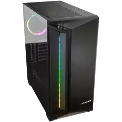 COUGAR Dark Blader X7 Black, Mid-Tower, Mini ITX/Micro ATX/ATX/CEB/E-ATX, 220x486x468(mm), USB 3.0 x 2, USB 2.0 x 1, Mic x1/Audio x1, RGB Button, Transparent Left Panel, ARGB VK120 Rear fan x 1 pre-installed, Onboard Lighting System, RGB Sync. w/ M/B