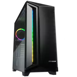 COUGAR Dark Blader X7 Black, Mid-Tower, Mini ITX/Micro ATX/ATX/CEB/E-ATX, 220x486x468(mm), USB 3.0 x 2, USB 2.0 x 1, Mic x1/Audio x1, RGB Button, Transparent Left Panel, ARGB VK120 Rear fan x 1 pre-installed, Onboard Lighting System, RGB Sync. w/ M/B