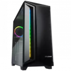 COUGAR Dark Blader X7 Black, Mid-Tower, Mini ITX/Micro ATX/ATX/CEB/E-ATX, 220x486x468(mm), USB 3.0 x 2, USB 2.0 x 1, Mic x1/Audio x1, RGB Button, Transparent Left Panel, ARGB VK120 Rear fan x 1 pre-installed, Onboard Lighting System, RGB Sync. w/ M/B