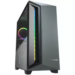 COUGAR Dark Blader X7 Midnight Green, Mid-Tower, Mini ITX/Micro ATX/ATX/CEB/E-ATX, USB 3.0 x 2, USB 2.0 x 1, Mic x1/Audio x1, RGB Button, Tempered Glass Left Panel, ARGB VK120 Rear fan x 1 pre-installed, Onboard Lighting System, RGB Syn