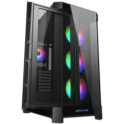 COUGAR DUOFACE PRO RGB Black, Mid Tower, 3x 120 ARGB Fans, RGB Button, Tempered Glass, Mini ITX / Micro ATX / ATX / CEB / E-ATX, USB 3.0 x 2, USB 2.0 x 1, Type C Gen 2, 4 Pole Headset Audio Jack