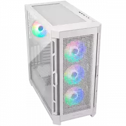 COUGAR DUOFACE PRO RGB White, Mid-Tower, Tempered Glass + Airflow front panels, 4x 120mm ARGB fans, GPU Holder, mITX/mATX/ATX/CEB/E-ATX, 1x Type-C Gen 2, 2x USB 3.0, 1x USB 2.0, Audio/Mic 3.5mm jack, RGB Button, 496x240x465 (mm)