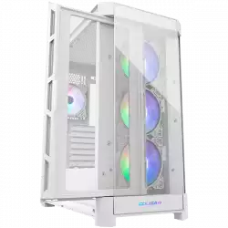 COUGAR DUOFACE PRO RGB White, Mid-Tower, Tempered Glass + Airflow front panels, 4x 120mm ARGB fans, GPU Holder, mITX/mATX/ATX/CEB/E-ATX, 1x Type-C Gen 2, 2x USB 3.0, 1x USB 2.0, Audio/Mic 3.5mm jack, RGB Button, 496x240x465 (mm)
