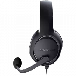 COUGAR HX330 Gaming Headset, 50mm Complex PEK Diaphragm drivers, 3.5mm Jack connections, 270g Light-Weight Comfort, 9.7mm Noise Cancellation Microphone, 4-pole 3.5mm Connector and 3-pole Y splitter for PC