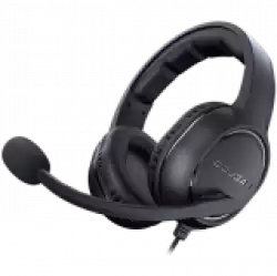 COUGAR HX330 Gaming Headset, 50mm Complex PEK Diaphragm drivers, 3.5mm Jack connections, 270g Light-Weight Comfort, 9.7mm Noise Cancellation Microphone, 4-pole 3.5mm Connector and 3-pole Y splitter for PC