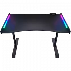 COUGAR Mars 120 Gaming Desk, USB 3.0 x 1/ USB 2.0 x 1/ 3.5mm Audio jack x 2/RGB button, 1250x810x740(mm), Ergonomic & Scratch Resistant Gaming Space, Carbon Fiber Texture, Multifunctional Design, Dual-sided ARGB, Welded Steel Frame, Maximum Stability