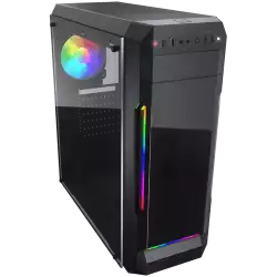 COUGAR MX331-T, Mid Tower, MiniITX/MicroATX/ATX, 204x481x443(mm), USB 3.0 x 2, USB 2.0 x 2, Mic x 1 / Audio x 1, RGB Control Button, Acyrlic with ARGB strips Front Panel, 120mm x 1(ARGB fan x1 pre-installed), 4mm Tempered Glass Left Panel, 5 Fans Max