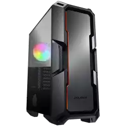 COUGAR MX440-A, Mid-Tower, Mini ITX/Micro ATX/ATX, 215x505x424(mm), Type C 3.1 x 1, USB 3.0 x 2, Mic x 1 / Audio x 1, Reset Button, 4mm Tempered Glass Left Panel, Brushed Metal Front Panel, 120mm ARGB Fan x 1 pre-installed, Maximum Number of Fans: 6