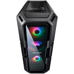 COUGAR MX440-G RGB, Mid Tower case, Mini ITX / Micro ATX / ATX, USB 3.0 x 2, USB 2.0 x 1, Mic x 1 / Audio x 1, RGB Button, 4mm Tempered Glass, 7 expansion slots, Water Cooling Support, 2x 3.5