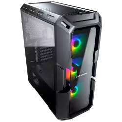 COUGAR MX440-G RGB, Mid Tower case, Mini ITX / Micro ATX / ATX, USB 3.0 x 2, USB 2.0 x 1, Mic x 1 / Audio x 1, RGB Button, 4mm Tempered Glass, 7 expansion slots, Water Cooling Support, 2x 3.5