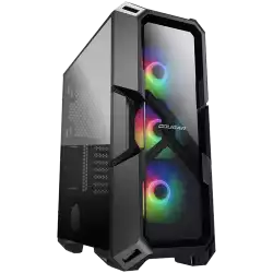 COUGAR MX440-G RGB, Mid-Tower, Mini ITX/Micro ATX/ATX, 215x505x424(mm), USB 3.0 x 2, USB 2.0 x 1, Mic x 1 / Audio x 1, RGB Button, 4mm Tempered Glass Front and Left Panel, 120mm ARGB Fans x 3 pre-installed, Maximum Number of Fans: 6
