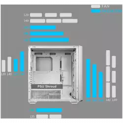 COUGAR MX600 PC Case, Mid Tower, White