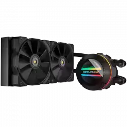 COUGAR Poseidon GT 240 AIO, 2x Cougar MHP 120mm 2000rpm PWM Fans, ARGB Lighting with Infinity Mirror, Rotatable Pump Head, ZrO₂ Pump Bearing, Intel LGA 115X/1366/1200/1700/2011/2066, AMD TR4/TRX4/AM5/AM4/FM2/FM1/AM3+/AM3/AM2+/AM2
