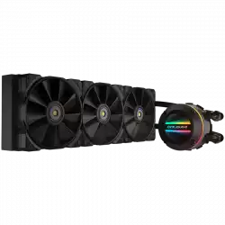 COUGAR Poseidon GT 360 AIO, 3x Cougar MHP 120mm 2000rpm PWM Fans, ARGB Lighting with Infinity Mirror, Rotatable Pump Head, ZrO₂ Pump Bearing, Intel LGA 115X/1366/1200/1700/2011/2066, AMD TR4/TRX4/AM5/AM4/FM2/FM1/AM3+/AM3/AM2+/AM2