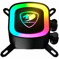 COUGAR Poseidon Elite ARGB 240 BK AIO Liquid Cooler, Pump Speed 2700 ± 10% RPM ARGB Lighting with Infinity Mirror, 90-degree utteright fins, Intel LGA1851 / LGA1700 / LGA1200 / LGA115X / LGA1366 AM5 / AM4 / AM3 / AM2 / FM2 / FM1