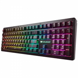 COUGAR PURI RGB Red Switches Mechanical Gaming Keyboard,N-key rollover(USB mode support),Key Backlight White LED,1000Hz/1ms Polling rate,Steel/Plastic,Magnetic Protective cover,1.8m Braided Cable Length,Detachable Cable