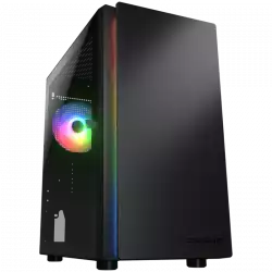 COUGAR Purity RGB (Black), Mini Tower, 1x 120 ARGB Fans, RGB Button, 3mm Tempered Glass, Mini ITX / Micro ATX, USB 3.0 x 2, USB 2.0 x 1, Mic x 1 / Audio x 1