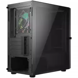 COUGAR Purity RGB (Black), Mini Tower, 1x 120 ARGB Fans, RGB Button, 3mm Tempered Glass, Mini ITX / Micro ATX, USB 3.0 x 2, USB 2.0 x 1, Mic x 1 / Audio x 1