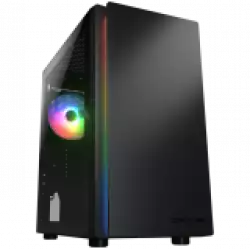 COUGAR Purity RGB (Black), Mini Tower, 1x 120 ARGB Fans, RGB Button, 3mm Tempered Glass, Mini ITX / Micro ATX, USB 3.0 x 2, USB 2.0 x 1, Mic x 1 / Audio x 1