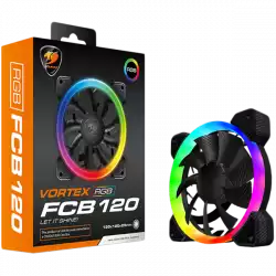 COUGAR Vortex FCB 120, Cooling Fan, Hydraulic-Bearing, 36.72 CFM 62.36 m3/h air flow, 1200 R.P.M, 0.78mmH2O Air Pressure, Acoustical Noise24.3 dBA