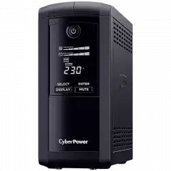 CyberPower UPS с AVR ,Line-Interactive, LCD display,700VA/390W, 4x Schuko, Runtime at 90W ( min ):33, Surge and Spike protection; VP700ELCD