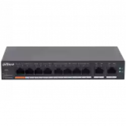 Dahua 10-Port Cloud Managed Desktop PoE Switch, 8x PoE 100 Mbps, Port 1 - 60W, Port 2-8 - 30W, total 60W, 2x uplink 1 Gbps.