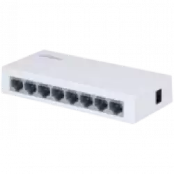 Dahua 8-port Fast ethernet 10/100, Layer 2 Switch, Switching Capacity 1.6 GB/s, MAC Table Size 1K. IEEE 802.3, IEEE 802.3u, IEEE 802.3ab, IEEE802.3x, 1.5W                          