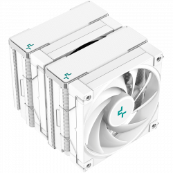 DeepCool AK620 WH, CPU Air Cooler, 2x120mm PWM FDB Fan, TDP 260W, 6 Heatpipes, White, LGA2066/2011-v3/2011/1700/1200/115x, AMD AM5/AM4, 129x138x160 mm(LxWxH), 3Y, R-AK620-WHNNMT-G-1