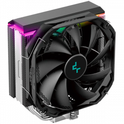 DeepCool AS500 PLUS, CPU Air Cooler, 2x140mm PWM Fan, Addressable RGB LED, Intel LGA2066/2011-v3/2011/1700/1200/1151/1150/1155, AMD AM5/AM4, 142×102×164 mm(L×W×H) R-AS500-BKNLMP-G