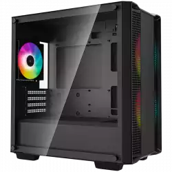 DeepCool CC360 ARGB, Mid Tower, Mini-ITX/Micro-ATX, 1xUSB3.0, 1xUSB2.0, 1xAudio, 3x120mm Pre-Installed ARGB Fans, Tempered Glass, Mesh Panel, Black, R-CC360-BKAPM3-G-1