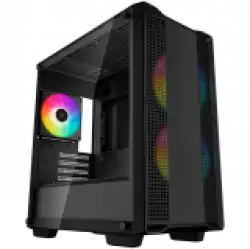 DeepCool CC360 ARGB, Mid Tower, Mini-ITX/Micro-ATX, 1xUSB3.0, 1xUSB2.0, 1xAudio, 3x120mm Pre-Installed ARGB Fans, Tempered Glass, Mesh Panel, Black, R-CC360-BKAPM3-G-1