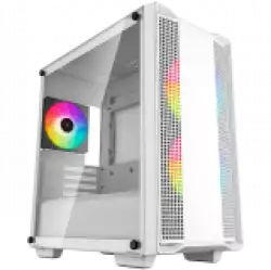 DeepCool CC360 ARGB WH, Mid Tower, Mini-ITX/Micro-ATX, 1xUSB3.0, 1xUSB2.0, 1xAudio, 3x120mm Pre-Installed ARGB Fans, Tempered Glass, Mesh Panel, White, R-CC360-WHAPM3-G-1                          