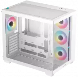 DeepCool CG530 4F WH, Mid Tower, Mini-ITX/Micro-ATX/ATX, Rear Connector support, 2xUSB3.0, 1xType-C Gen 2, 1xAudio, 3x120mm ARGB Reverse Fan, 1x120mm ARGB Fan, Tempered Glass, Mesh Panel, White, R-CG530-WHADA4-G-1