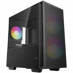 DeepCool CH360, Mini Tower, Mini-ITX/Micro-ATX, 1x USB3.0, 1x Audio, 1x Type-C,  Pre-Installed 2x140mm ARGB Fans + 1x120 ARGB Fan, Tempered Glass, Mesh Panel, GPU Support Arm, R-CH360-BKAPE3-G-1