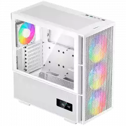 DeepCool CH560 Digital WH, Mid Tower, Mini-ITX/Micro-ATX/ATX/E-ATX, 1xUSB3.0, 1xType-C, 1xAudio, 3x140mm+1x120mm Pre-Installed ARGB Fans, Tempered Glass, Mesh Panels, Dual-Status Digital Display, GPU Support Arm, White, R-CH560-WHAPE4D-G-1