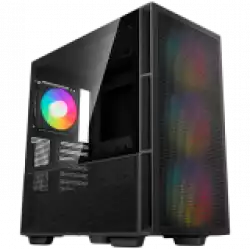 DeepCool CH560, Mid Tower, Mini-ITX/Micro-ATX/ATX/E-ATX, 1xUSB3.0, 1xType-C, 1xAudio, 3x140mm + 1x120mm Pre-Installed ARGB Fans, Tempered Glass, Mesh Panels, GPU Support Arm, Black, R-CH560-BKAPE4-G-1
