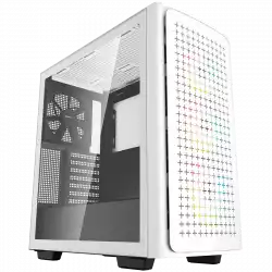DeepCool CK560 WH, Mid Tower Case, Mini-ITX/Micro-ATX/ATX/E-ATX, 2x USB3.0, 1x Audio, 1x Type-C, Pre-Installed 3x120mm ARGB Fans + 1x140 Black Fan, Tempered Glass, Mesh Panel, White, GPU Support Arm, R-CK560-WHAAE4-G-1