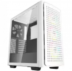 DeepCool CK560 WH, Mid Tower Case, Mini-ITX/Micro-ATX/ATX/E-ATX, 2x USB3.0, 1x Audio, 1x Type-C, Pre-Installed 3x120mm ARGB Fans + 1x140 Black Fan, Tempered Glass, Mesh Panel, White, GPU Support Arm, R-CK560-WHAAE4-G-1