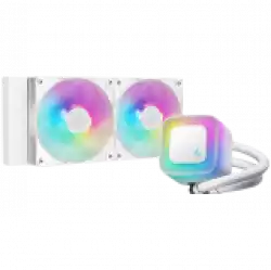 DeepCool LE240 WH V2, 240mm CPU Liquid Cooler, 2x120mm PWM ARGB Fans, ARGB block, White, LGA1851/1700/1200/1151/1150/1155, AMD AM5/AM4, R-LE240-WHAMMN-G-2, 3Y