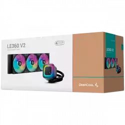 DeepCool LE360 V2, 360mm CPU Liquid Cooler, 3x120mm PWM ARGB Fans, ARGB block, Black, LGA1851/1700/1200/1151/1150/1155, AMD AM5/AM4, R-LE360-BKAMMC-G-2