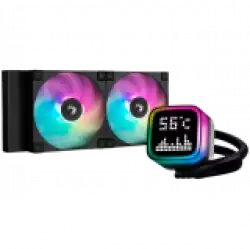 DeepCool LP240, 240mm CPU Liquid Cooler, 2x120mm ARGB PWM Fans, Dot-matrix Screen, Anti-Leak Technology, Black, LGA1851/1700/1200/1151/1150/1155, AMD AM5/AM4, 5Y, R-LP240-BKMSNC-G-1