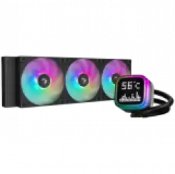 DeepCool LP360, 360mm CPU Liquid Cooler, 3x120mm ARGB PWM Fans, Dot-matrix Screen, Anti-Leak Technology, Black, LGA1851/1700/1200/1151/1150/1155, AMD AM5/AM4, 5Y, R-LP360-BKMSNC-G-1