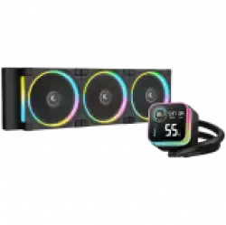DeepCool LQ360 ULTRA ARGB, 360mm CPU Liquid Cooler, 3x120mm FL12 ARGB Fans, LED Screen, Anti-Leak Technology, Black, LGA1851/1700/1200/115x, AMD AM5/AM4, 5Y, R-LQ360-BKASMC-G-1