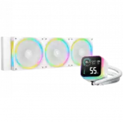 DeepCool LQ360 ULTRA ARGB WH, 360mm CPU Liquid Cooler, 3x120mm FL12 ARGB Fans, LED Screen, Anti-Leak Technology, White, LGA1851/1700/1200/115x, AMD AM5/AM4, 5Y, R-LQ360-WHASMC-G-1
