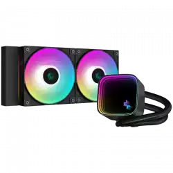 DeepCool LS520 SE, 240mm CPU Liquid Cooler, 2x120mm FC120 ARGB PWM Fans, ARGB Infinity Mirror,  LGA 1700/1200/1151/1150/1155, AMD AM5/AM4, 5Y, R-LS520-BKAMMM-G-1